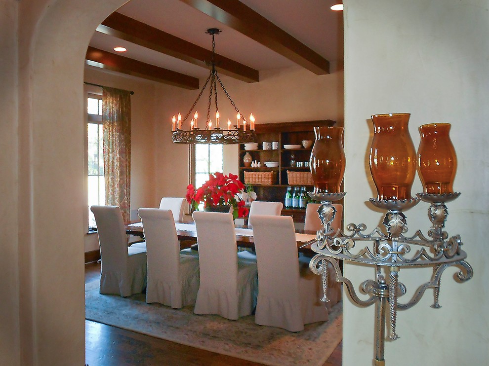 This is an example of a mediterranean dining room in Dallas.