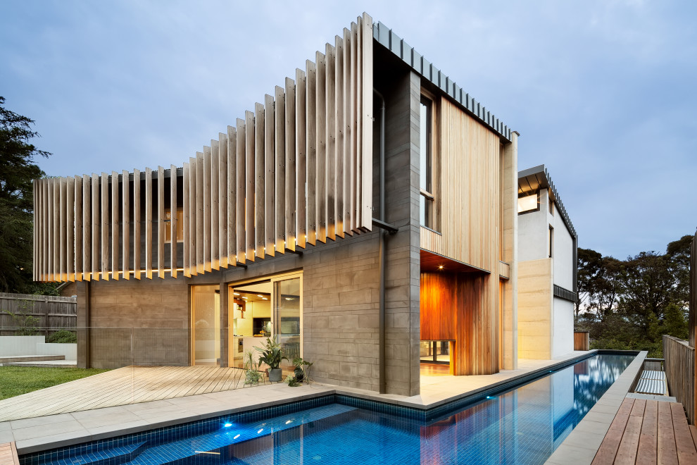 Photo of an expansive contemporary pool in Melbourne.