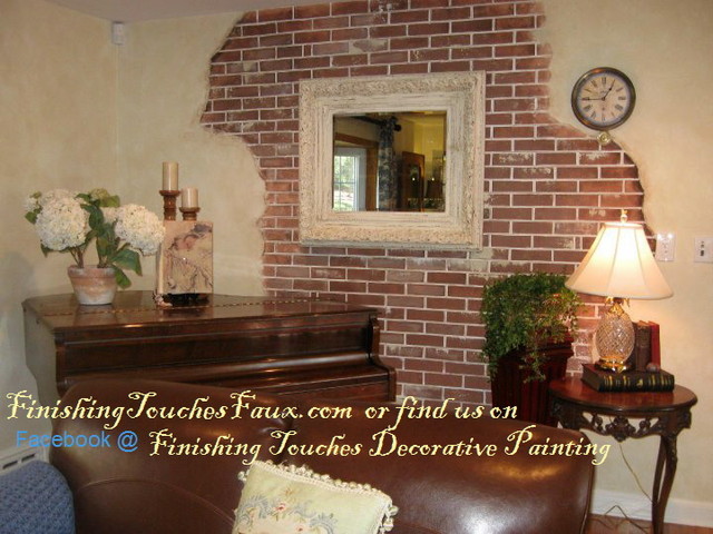 Suzanne S Brick Wall Traditional Living Room New York