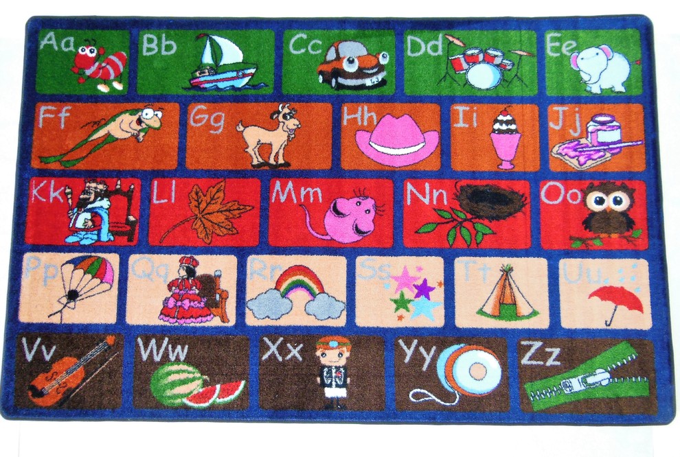 Kids World Carpets ABC Picture Phonics Educational Rug, 8' x 10 ...