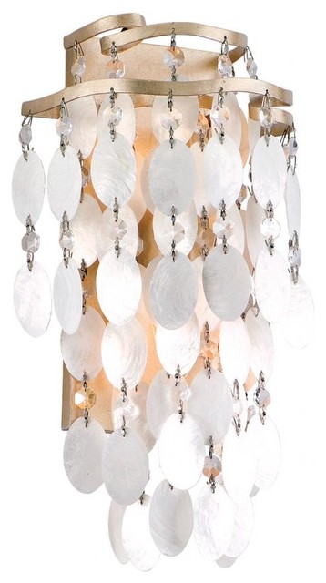Two Light Champagne Leaf Wall Light