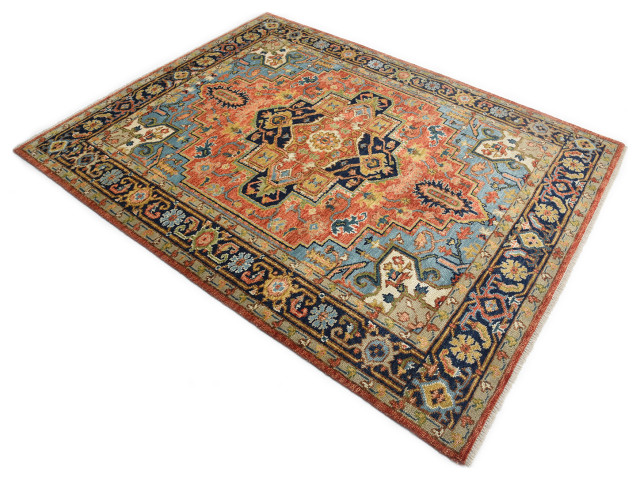 Miranda Handmade Area Rug, Red, 8x10' - Mediterranean - Area Rugs - by ...