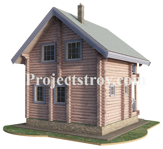 Проект сауны бани 6 на 6 метров из бревна