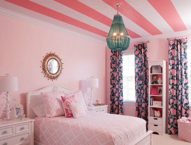 pink & turquoise big girl room - traditional - kids - wilmington