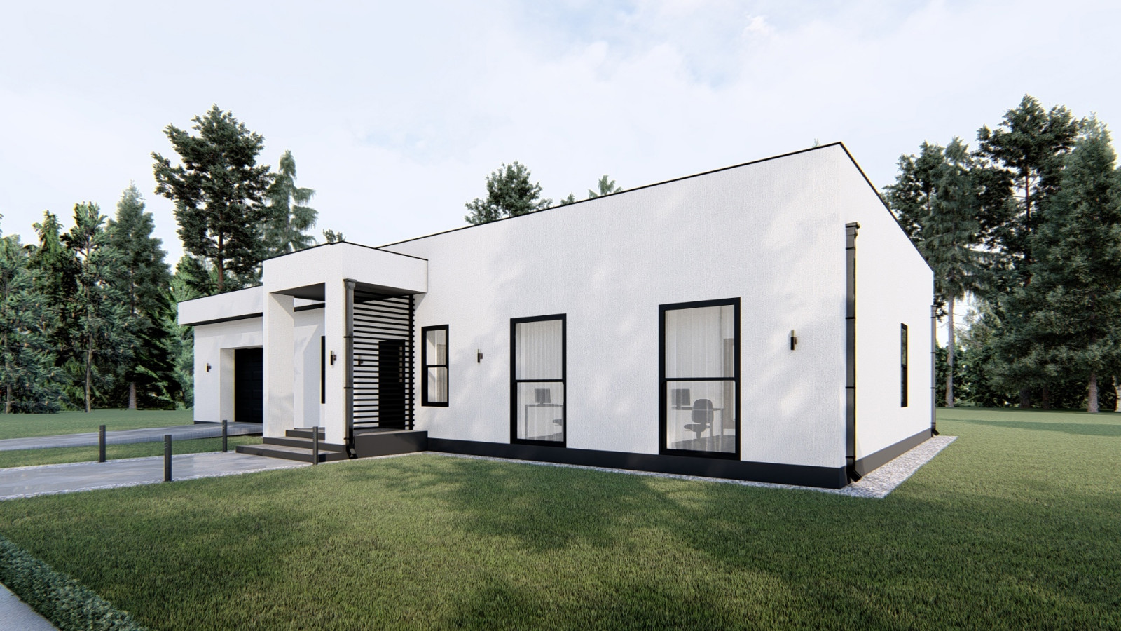 Проект одноэтажного жилого дома