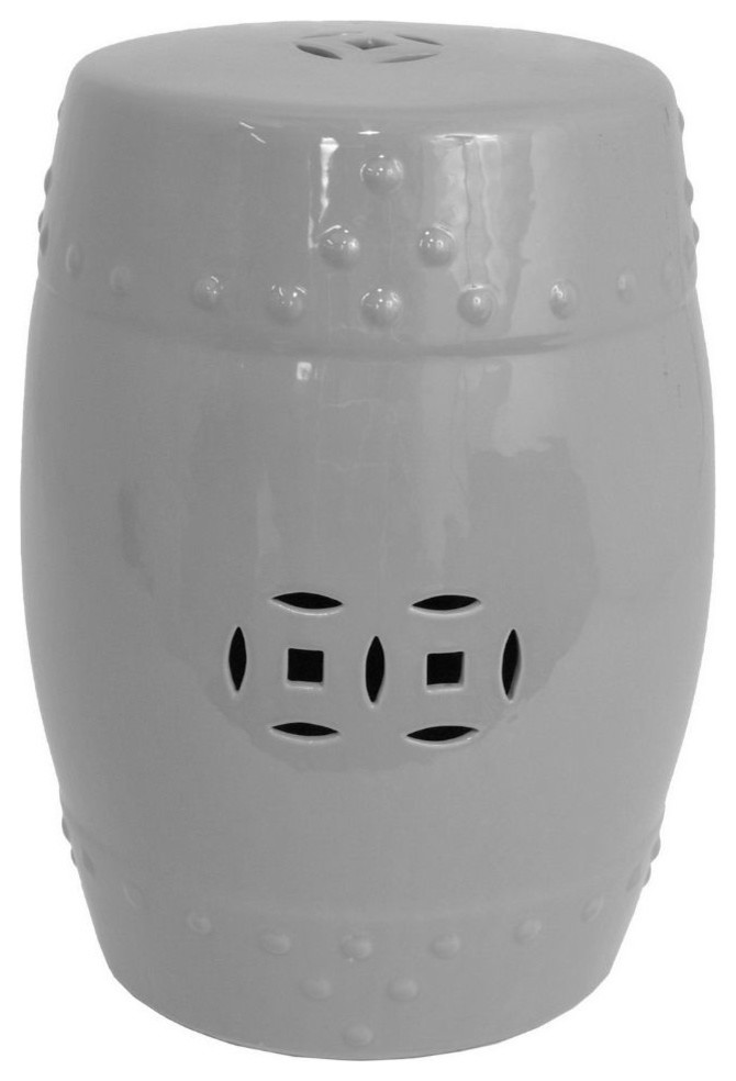 Three Hands Garden Stool, Cool Gray Contemporary Accent And Garden Stools by Benzara