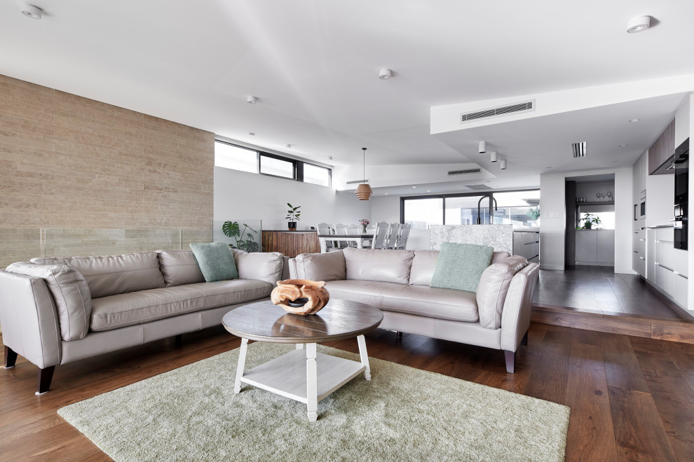 Design ideas for a contemporary living room in Perth.