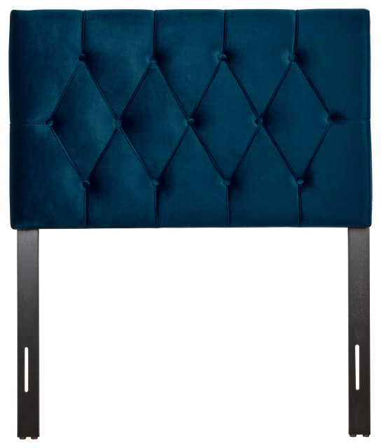 CorLiving Catalina Twin/Single Velvet Diamond Tufted Headboard, Twin