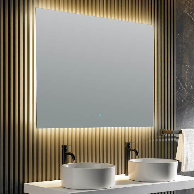 ANZZI Autumn 36" x 48" Frameless LED Bathroom Mirror With Defogger