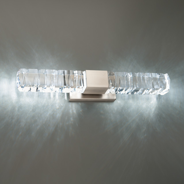 Juliet LED Bath Light in Brushed Nickel Contemporary Bathroom