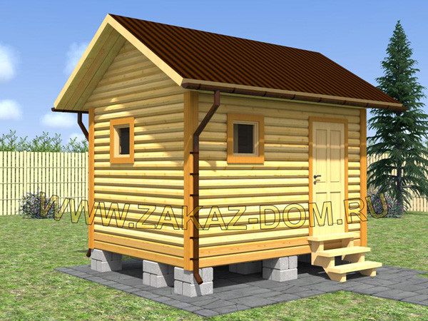 Баня из профилированного бруса (3х4 м) - Проект № Б-2