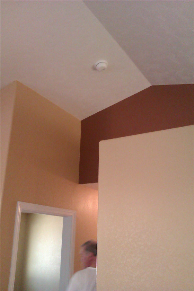 Hallway - mid-sized hallway idea in Denver with beige walls
