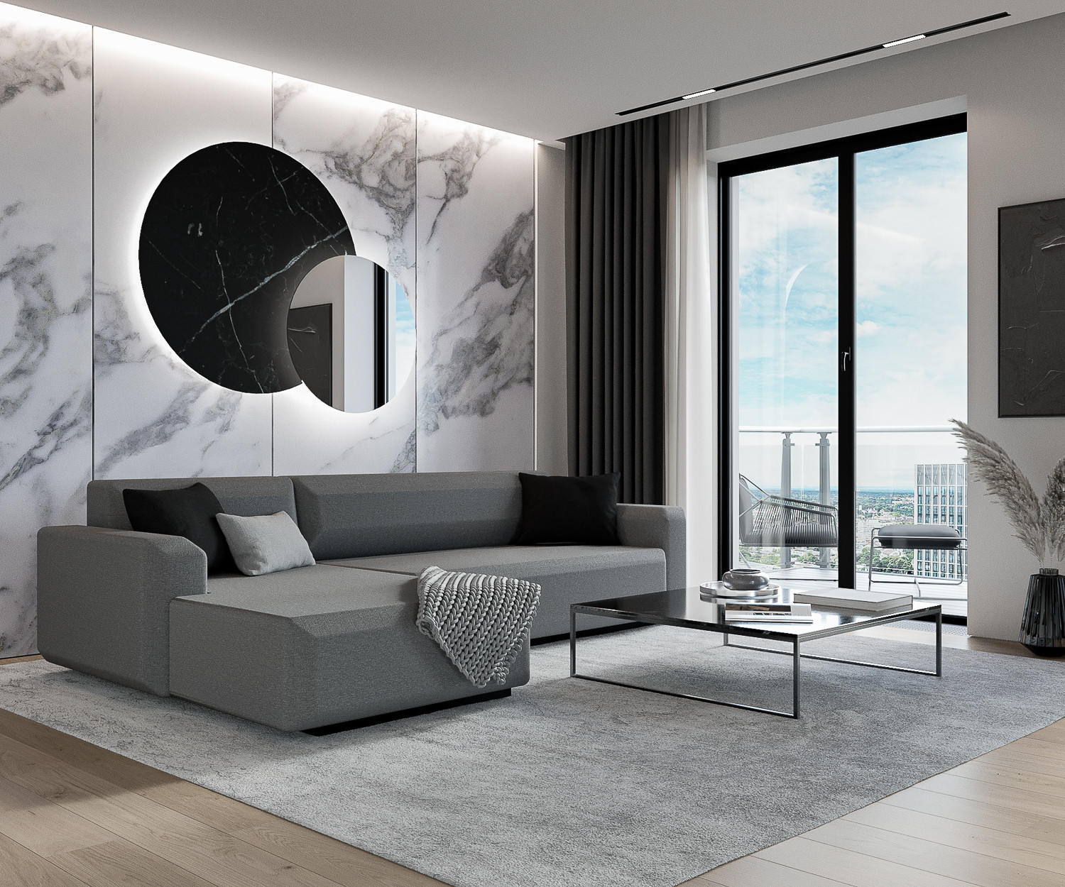 75 moderne wohnzimmer in grau-weiß ideen & bilder - oktober 2023
