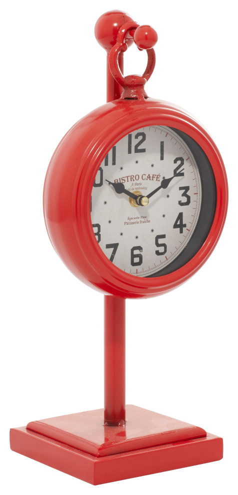 Red Metal Farmhouse Clock 90789