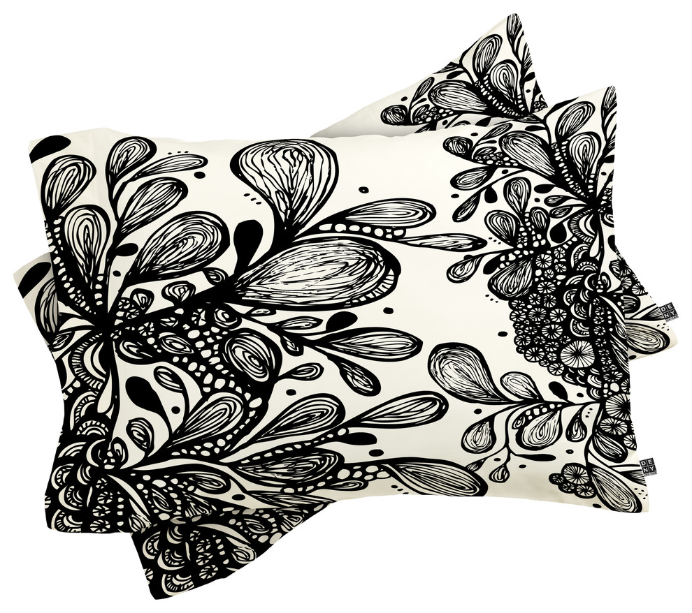 Deny Designs Julia Da Rocha Wild Leaves Pillow Shams, King