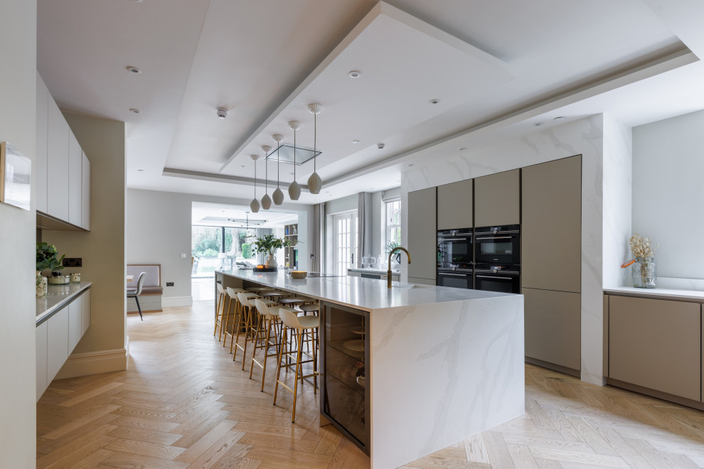 Contemporary kitchen in Cheshire.