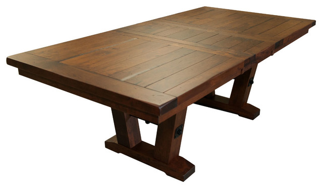 Holbrooke Dining Table Rustic Cherry, Rustic Wood Dining Table With Leaves