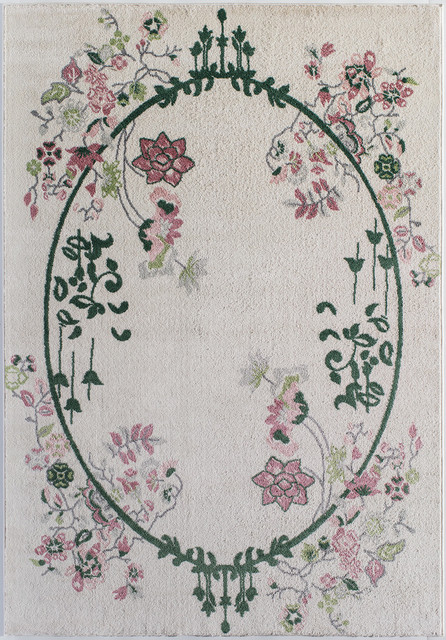 Valentina Transitional Floral Soft Touch Area Rug, Cream Magnolia, 8'x10'