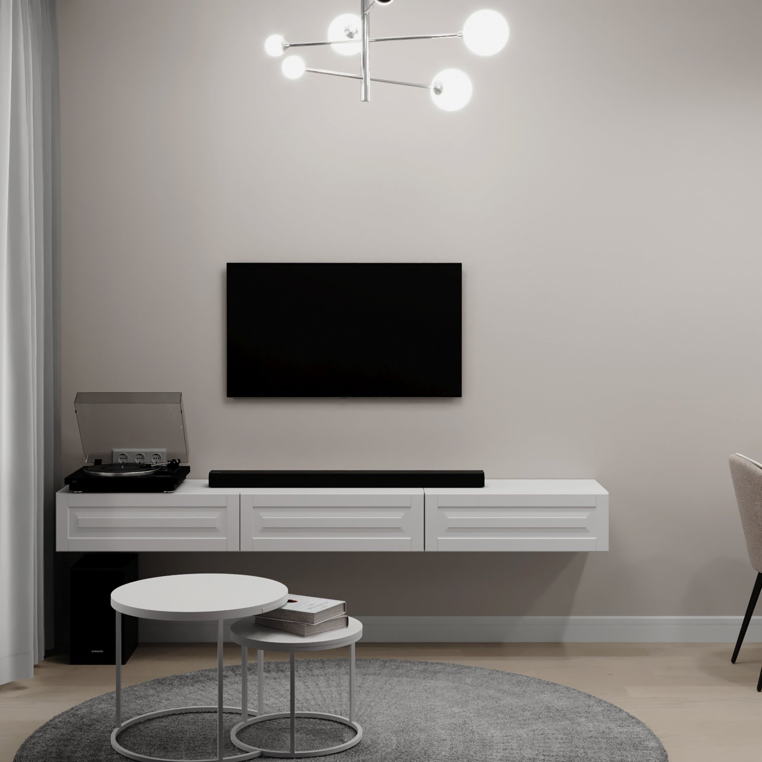 Кухня-гостиная 18 кв. м. в скандинавском стиле