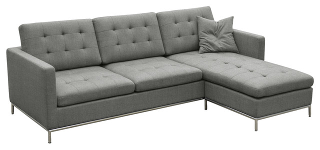 Taxim Sectional Sofa, Stainless Steel Base, Stone Brick Wool