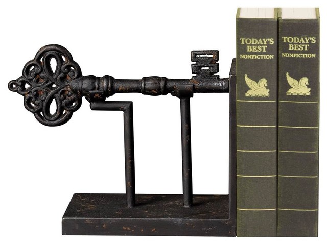 Sterling Industries Antique Reproduction Key Book End, Antique Black