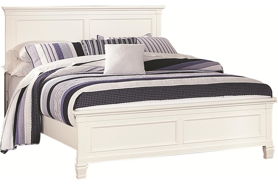 New Classic Tamarack Full Panel Bed in White Traditional Panel Beds
