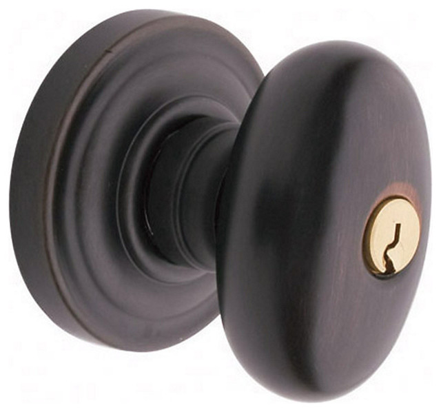 Baldwin Estate 5225 Egg Shaped Door Knob Set Keyed Entry