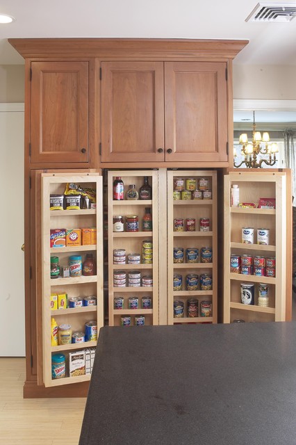 Interior Of Large Pantry Cabinet Eclectic Kitchen Boston By