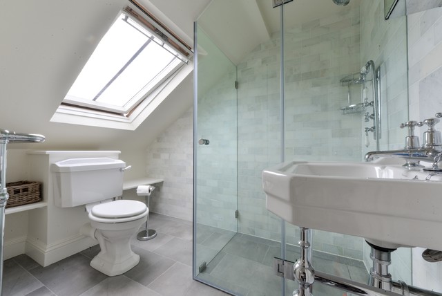 Shell conversion contemporary-bathroom