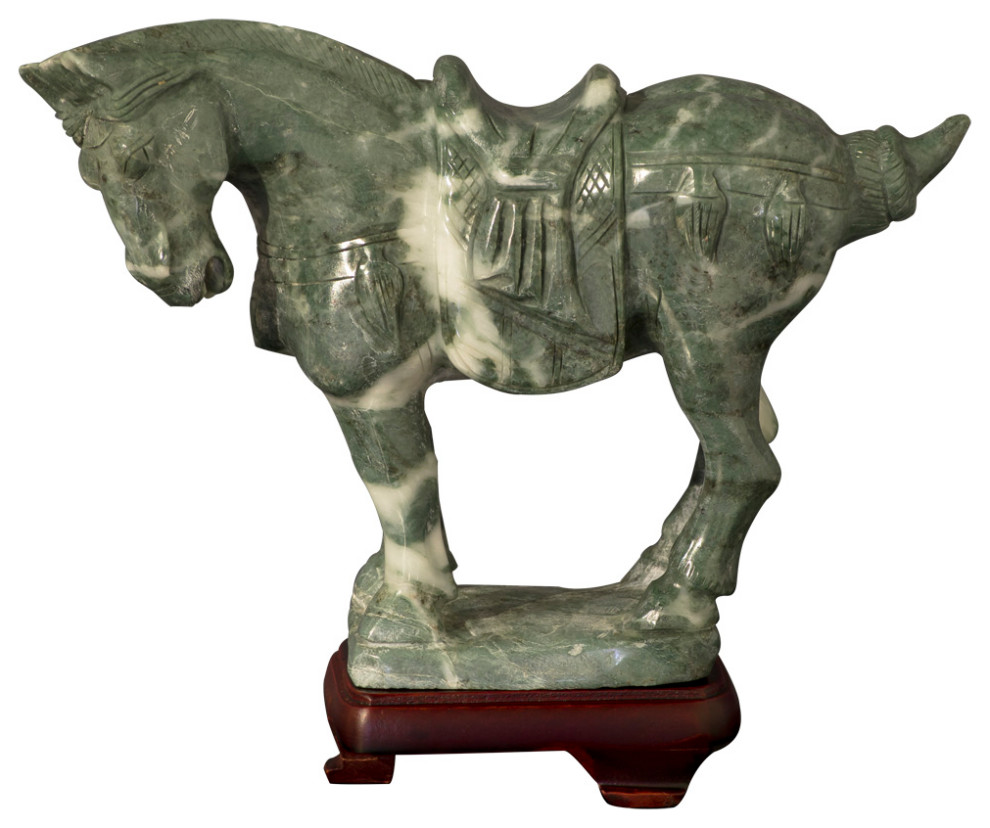 Tang Dynasty Chinese Jade Horse Sculpture