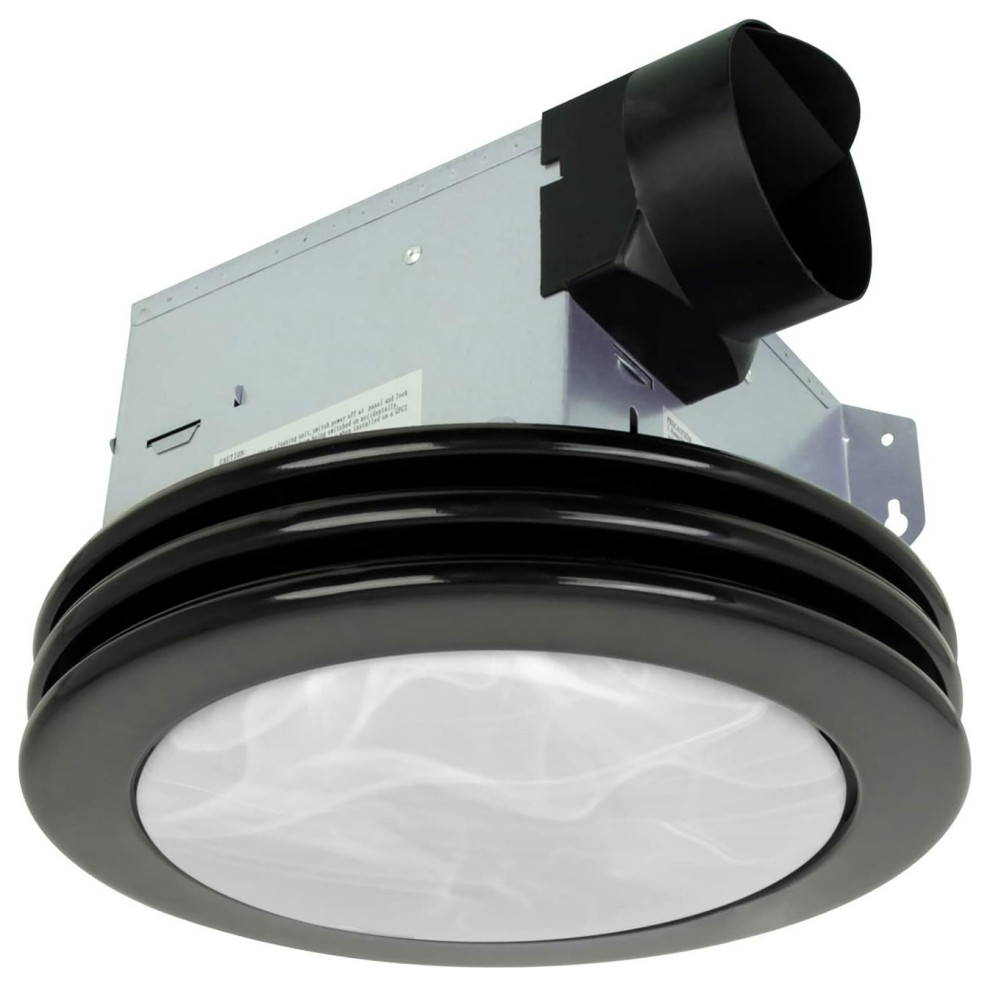 Exhaust Fan Ultra Quiet 80 CFM 1.5 Sones Ventilation Exhaust Bathroom Fan& Light, Matte Black
