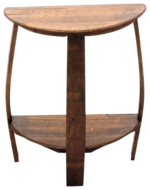 The Wine Barrel Half Round End Table Rustic Side Tables And The Wine Barrel Half Round End Table Dark Walnut