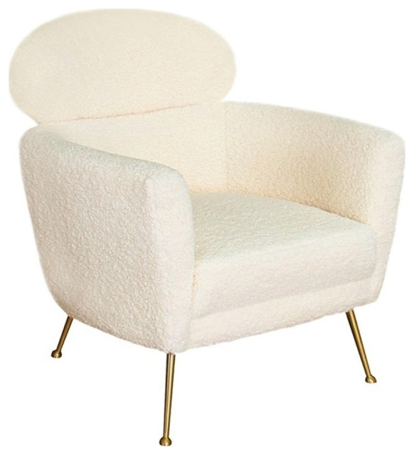 Pasargad Home Felice Modern Upholstered Armchair Cream
