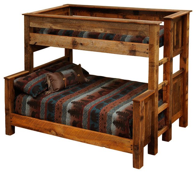 Barnwood Beds, Twin Over Full Barnwood Bunk Beds Rustic Bunk Beds
