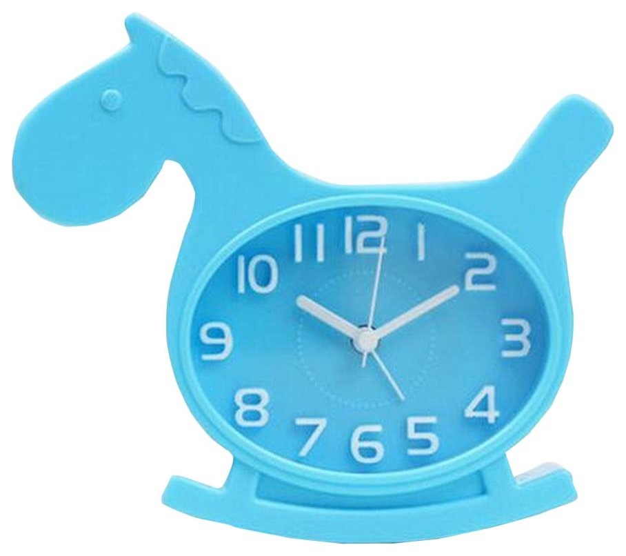 Horse Kids Alarm Clock, Green Contemporary Kids Clocks by Blancho Bedding