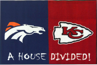 Nfl Broncos Chiefs House Divided Football Accent Floor Rug Contemporary Area Rugs By Store51 Llc