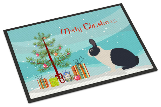 Caroline's TreasuresDutch Rabbit Christmas Doormat 24x36 Multicolor