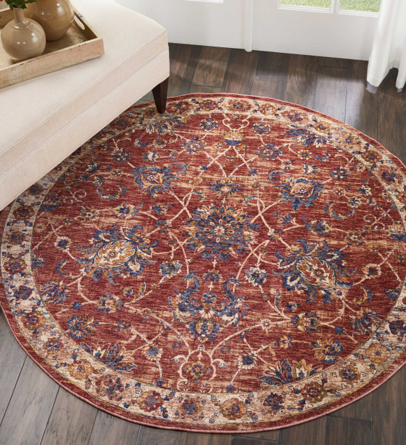 Nourison Home 5'xRound Lagos Area Rug, 5'xRound Contemporary Area