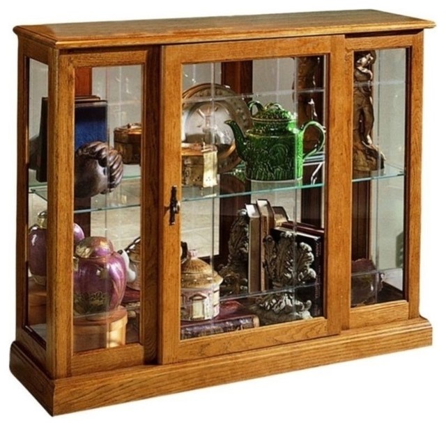 Pulaski Curio Console Golden Oak Iii Transitional China