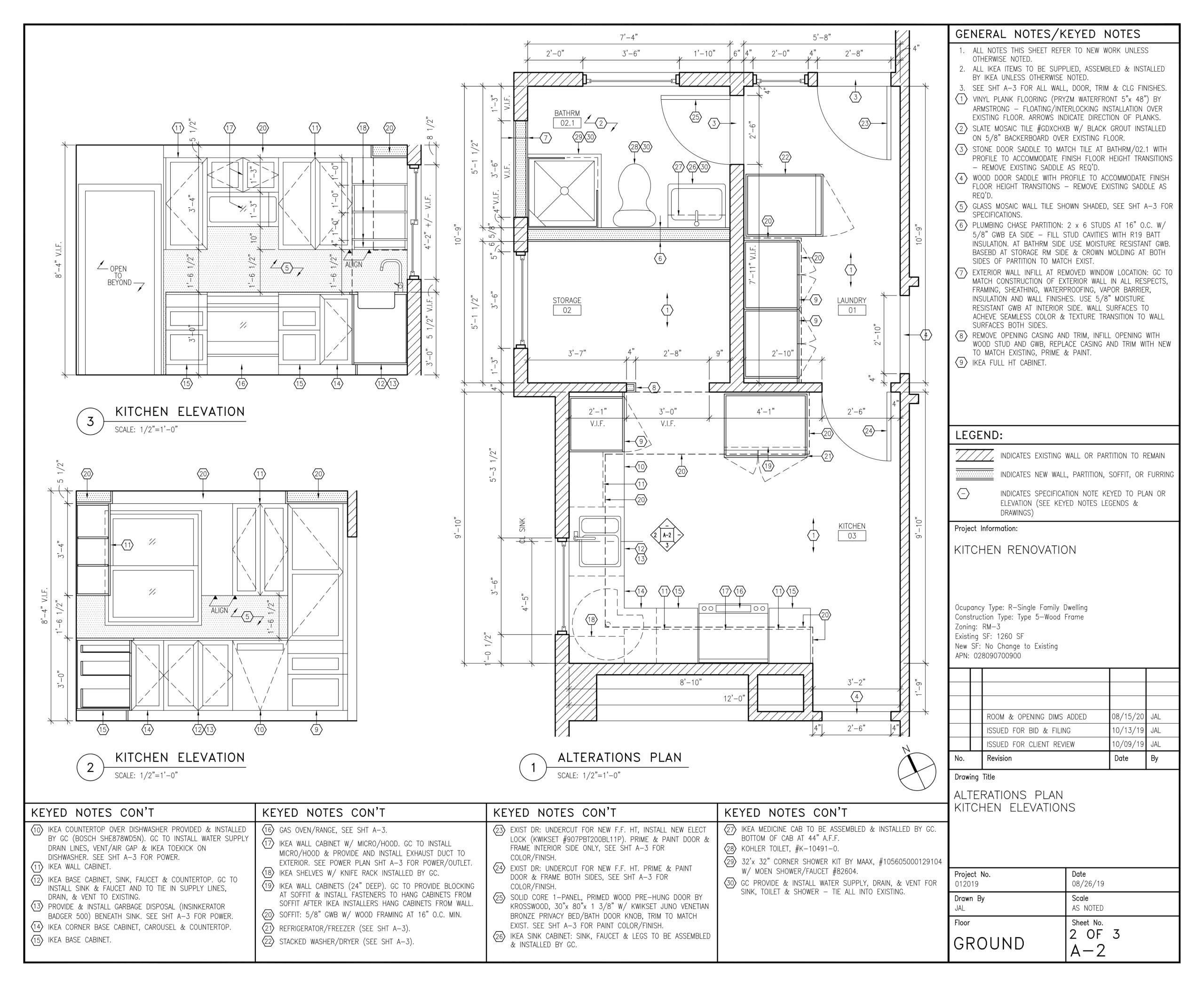 ALTERATIONS PLAN & ELEVATIONS