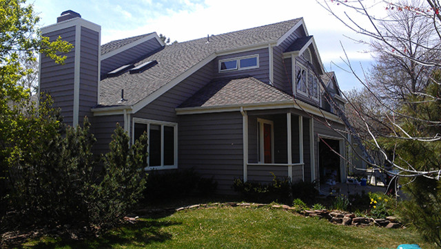 Transitional home design photo in Denver