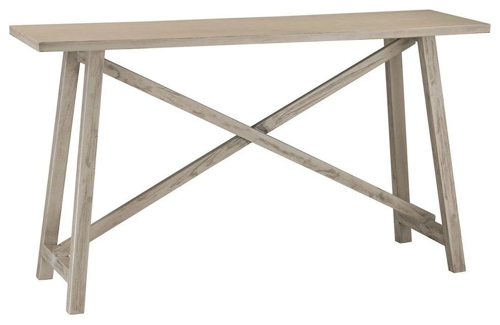 Driftwood Finish Console Farmhouse Console Tables By