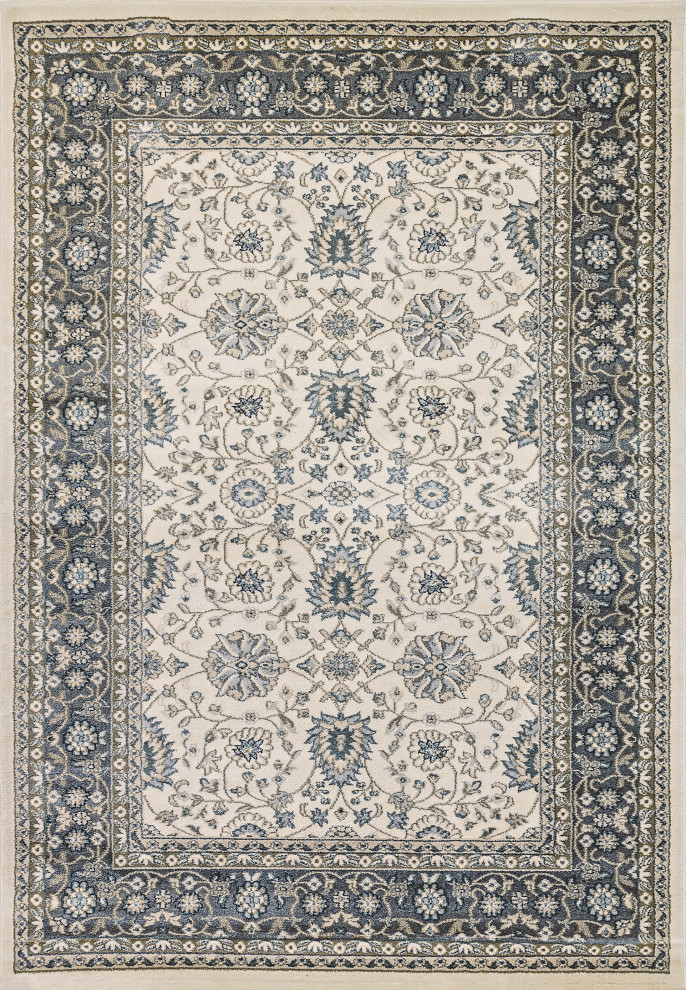 Yazd 2803-190 Area Rug, Ivory And Gray, 2'x7'7" Runner