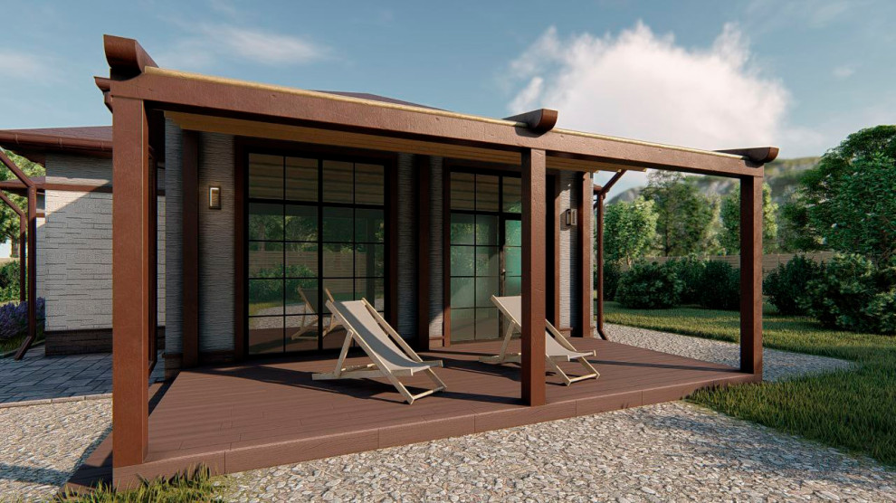 Дизайн экстерьера 1-этажного дома