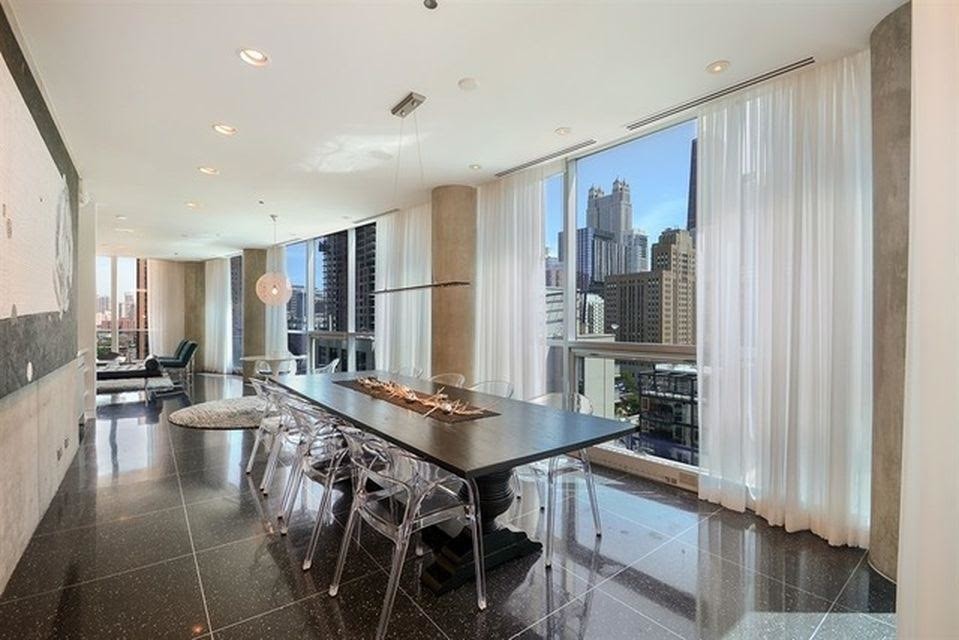 Downtown High Rise Living Spaces Contemporary Dining