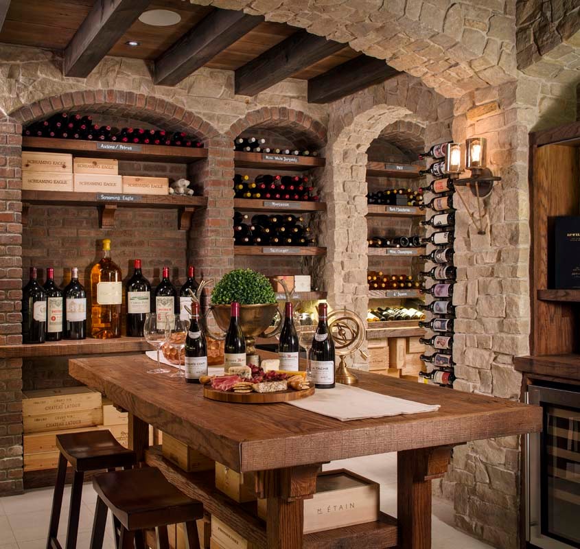 Inspiration for a country wine cellar in San Diego.
