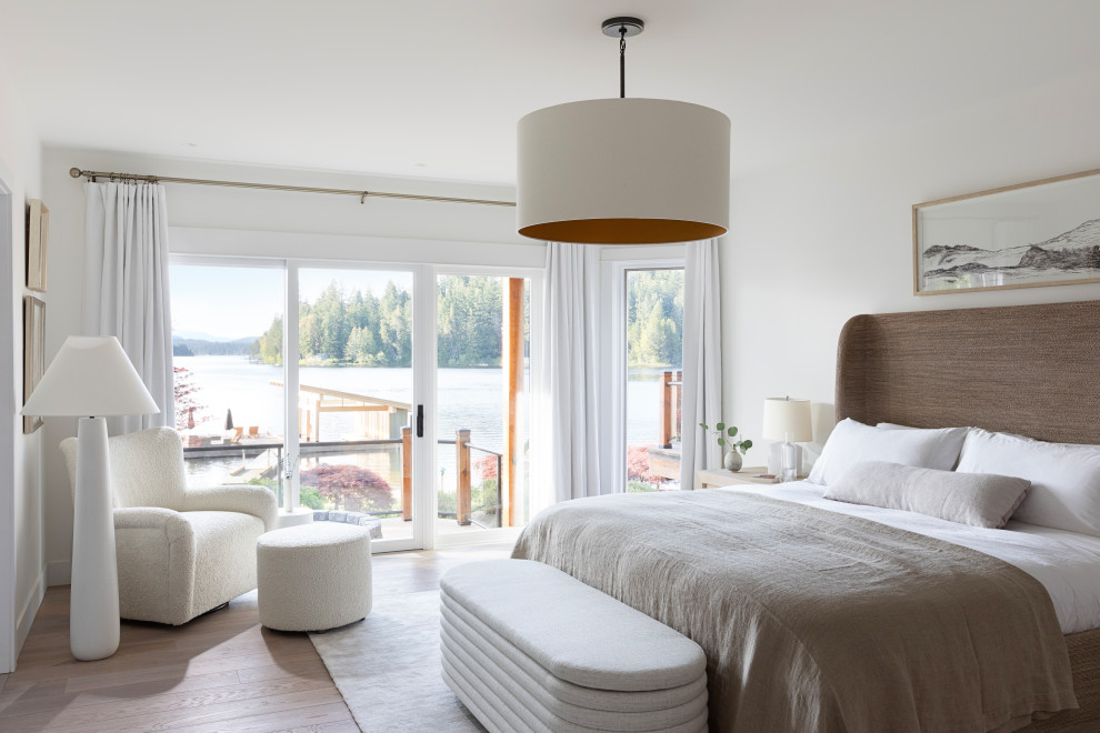Design ideas for a beach style bedroom in Vancouver.