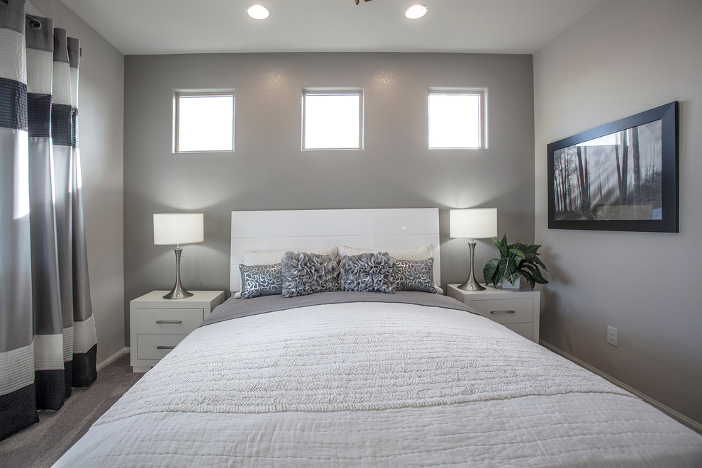 This is an example of a contemporary bedroom in Las Vegas.