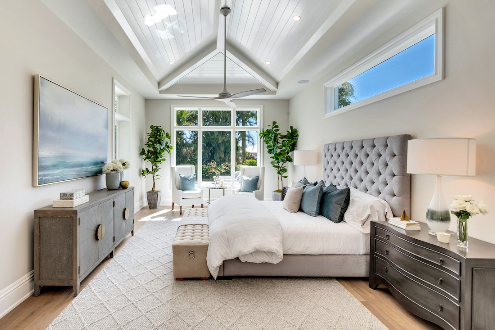 Inspiration for a transitional bedroom remodel in Miami