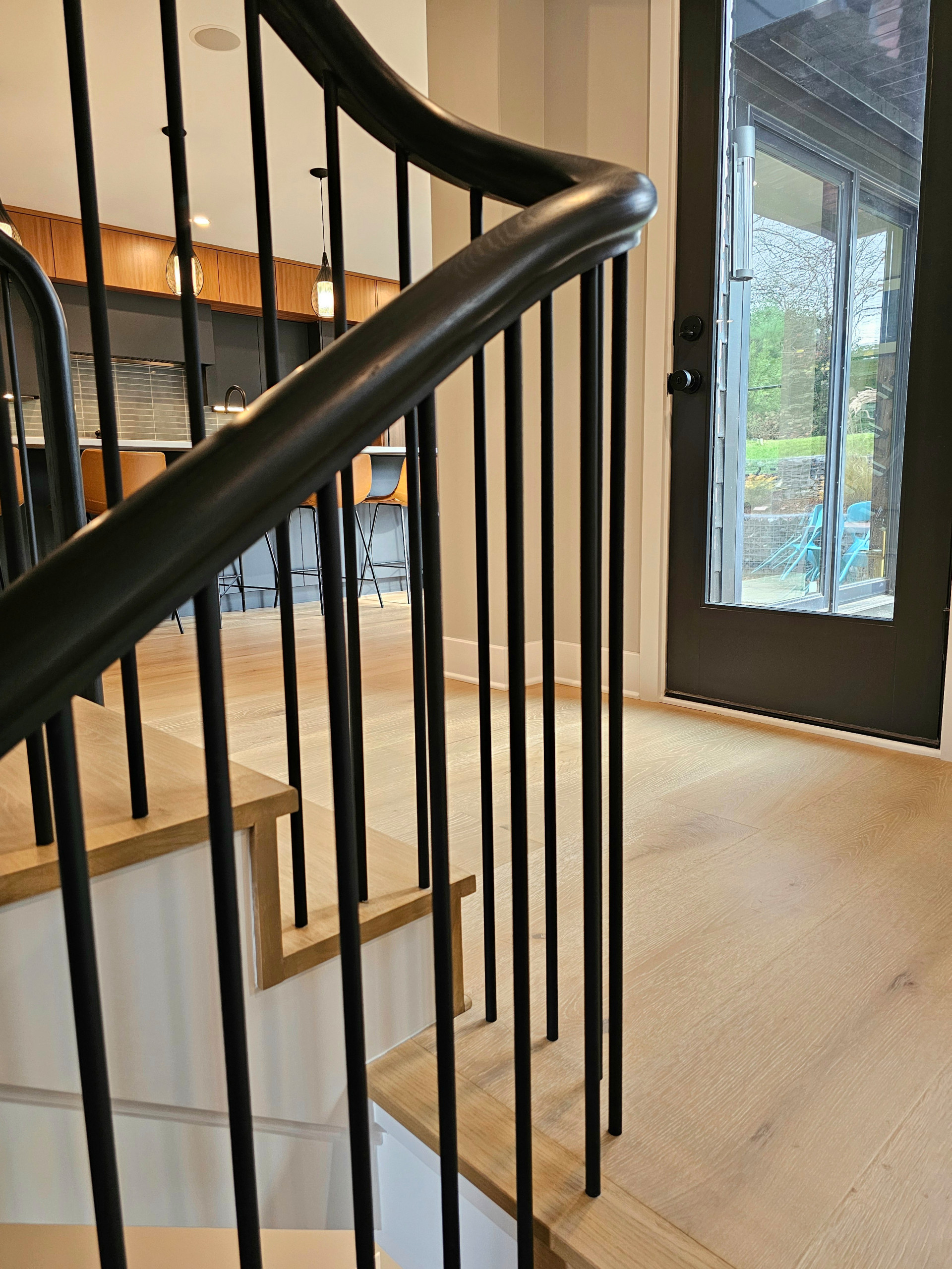 115_Stunning Continuous Rail System on 3 Story Floating Stairs; Arlington, VA 22